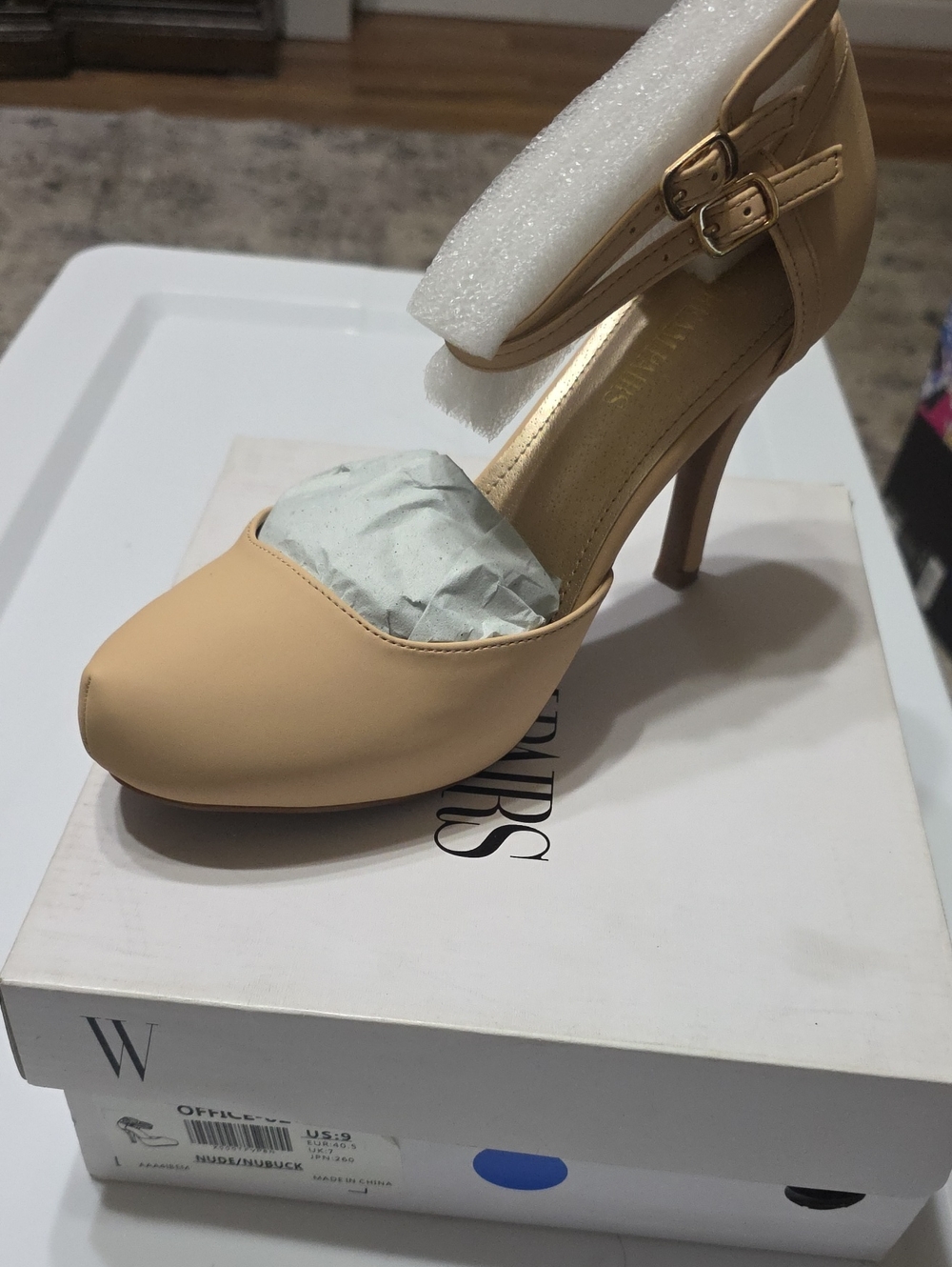 Dream Pairs Beige Double-Buckle Ankle Strap High Heels
